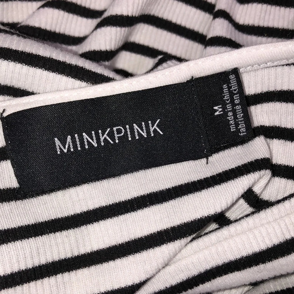 Mink pink size medium white & black top - Picture 4 of 4